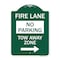 Signmission Fire Lane Tow-Away Zone W/ Right Arrow, Green & White Aluminum Sign, 18" x 24", GW-1824-23977 A-DES-GW-1824-23977 - alternate 1